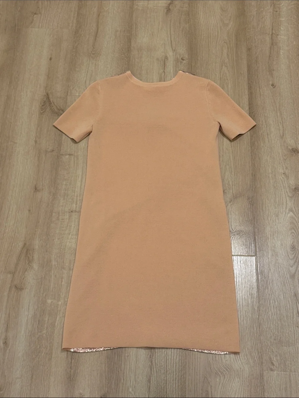 Tory Burch Blush Pink Metallic Panel Knit Dress